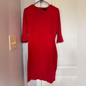 Banana Republic Red Sheath Dress with Bell Sleeves